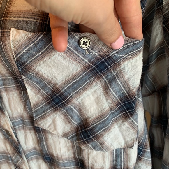 Free People Plaid Buttondown - Picture 3 of 8